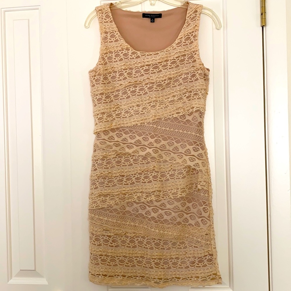 Lace overlay dress by Green Envelope. Soft with stretch  for a comfortable fit.